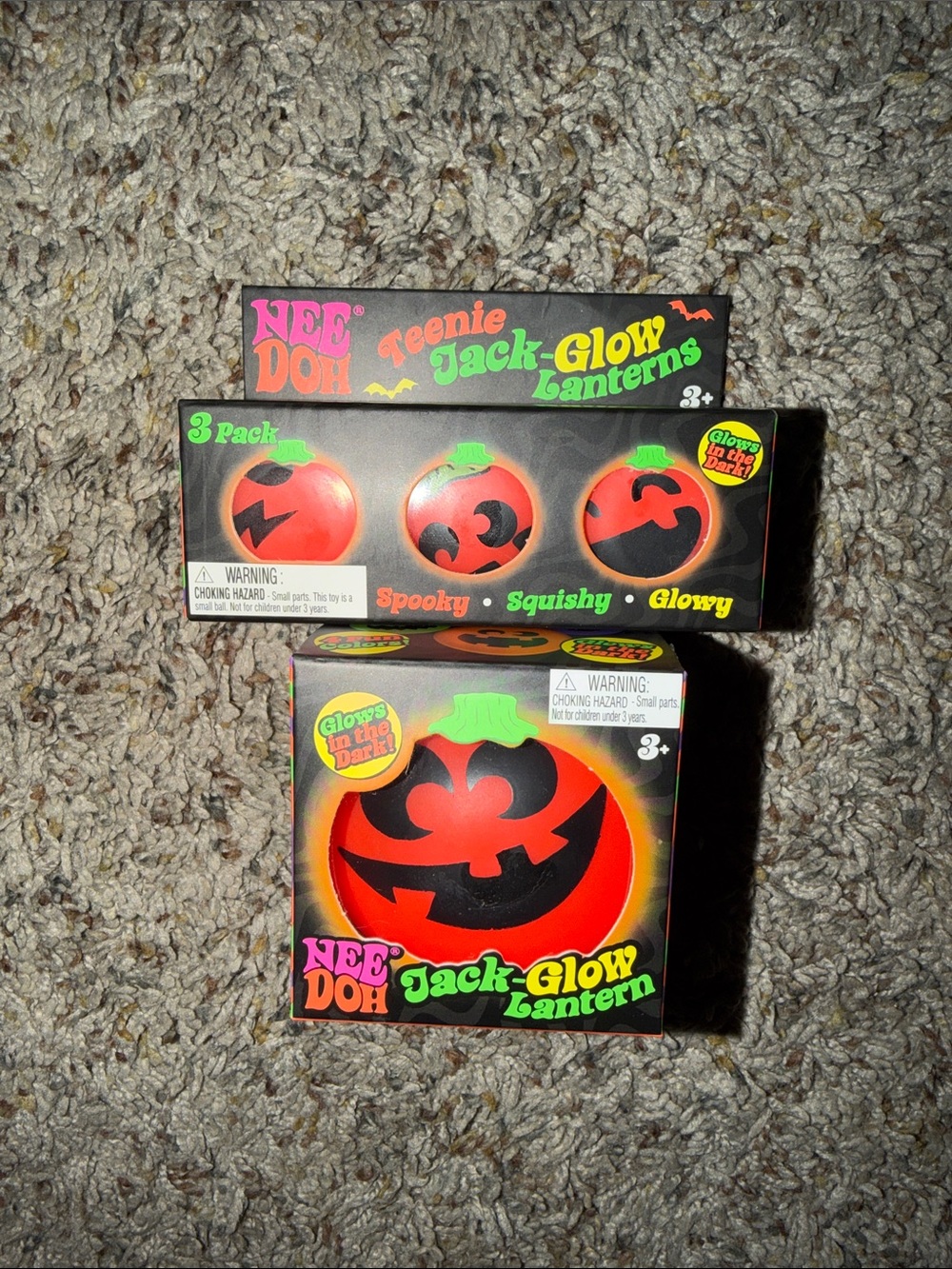 NeeDoh Teenie Jack-Glow Lanterns & Jack-Glow Lantern Halloween Bundle